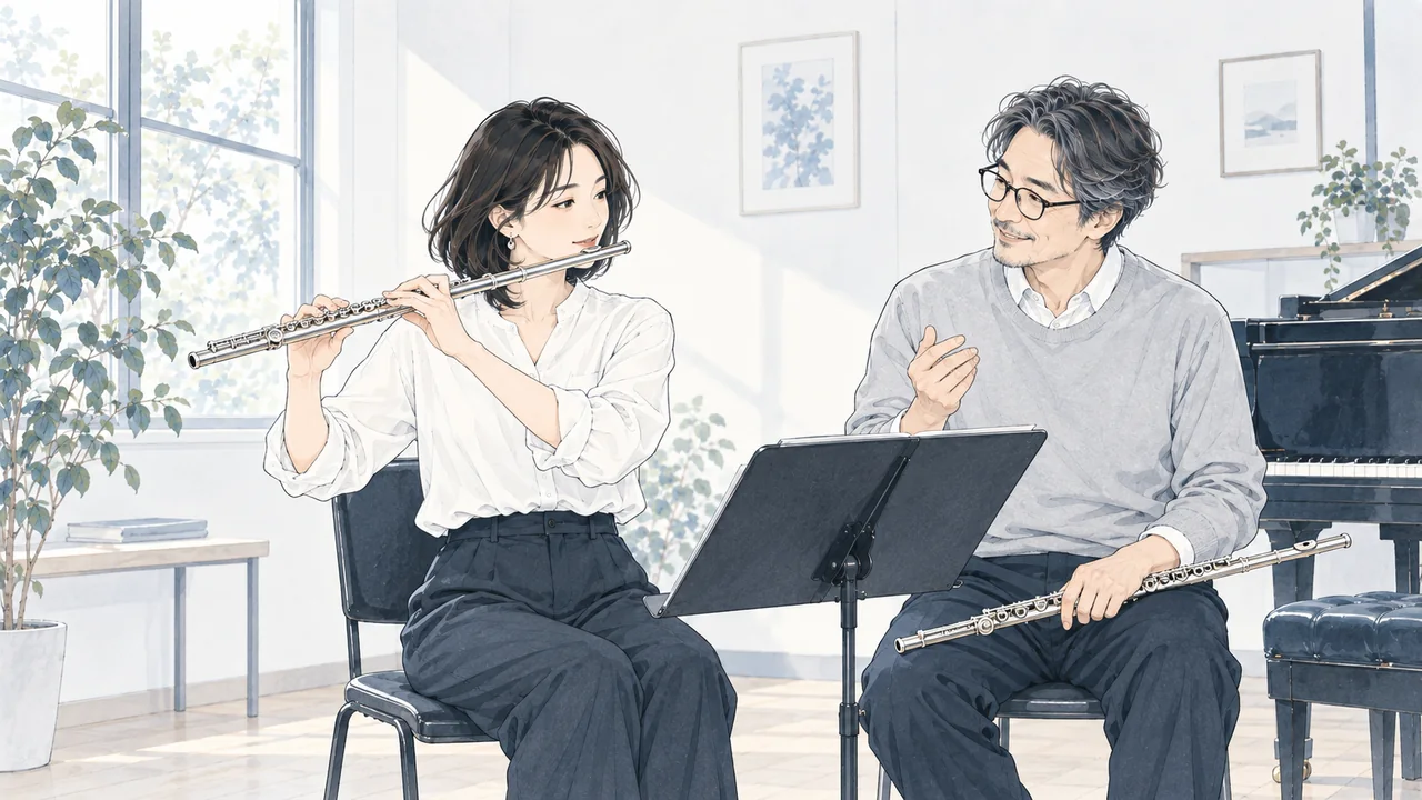 先生とフルートの個人レッスン